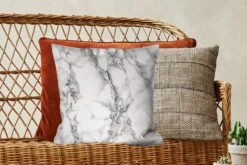 Kussenhoes 45x45 Cm - Marmer - Steen - Lijn - Zwart - Katoen / Polyester - Voor Binnen -Pillowmonkey 1200x800 473