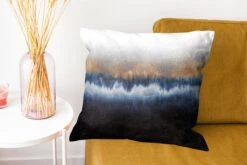 Kussenhoes 50x50 Cm - Abstract - Goud - Luxe - Blauw - Katoen / Polyester - Voor Binnen -Pillowmonkey 1200x800 480