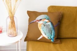 Kussenhoes 40x40 Cm - IJsvogel - Takken - Kleurrijk - Katoen / Polyester - Voor Binnen -Pillowmonkey 1200x800 484