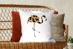 Kussenhoes 50x50 Cm - Flamingo - Vogel - Panterprint - Katoen / Polyester - Voor Binnen -Pillowmonkey 1200x800 491