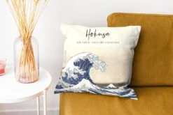 Kussenhoes 40x40 Cm - De Grote Golf Van Kanagawa - Katsushika Hokusai - Japanse Kunst - Katoen / Polyester - Voor Binnen -Pillowmonkey 1200x800 503