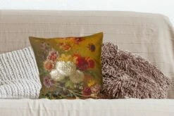 Kussenhoes 45x45 Cm - Stilleven Met Bloemen - Schilderij Van G.J.J Van Os - Katoen / Polyester - Voor Binnen -Pillowmonkey 1200x800 509