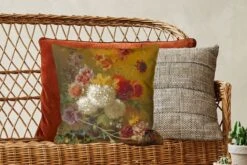 Kussenhoes 45x45 Cm - Stilleven Met Bloemen - Schilderij Van G.J.J Van Os - Katoen / Polyester - Voor Binnen -Pillowmonkey 1200x800 510