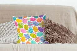Kussenhoes 45x45 Cm - Design - Pasen - Paaseieren - Katoen / Polyester - Voor Binnen -Pillowmonkey 1200x800 511