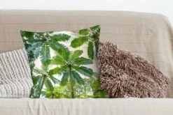 Kussenhoes 50x50 Cm - Bomen En Bladeren In Jungle - Katoen / Polyester - Voor Binnen -Pillowmonkey 1200x800 52
