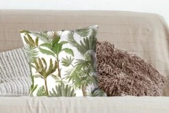 Kussenhoes 50x50 Cm - Jungle - Palmboom - Bananenplant - Jongens - Meiden - Kindje - Natuur - Bladeren - Katoen / Polyester - Voor Binnen -Pillowmonkey 1200x800 527