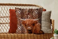 Kussenhoes 50x50 Cm - Panterprint - Dieren - Schotse Hooglander - Katoen / Polyester - Voor Binnen -Pillowmonkey 1200x800 568