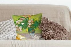 Kussenhoes 45x45 Cm - De Oleanders - Schilderij Van Vincent Van Gogh - Katoen / Polyester - Voor Binnen -Pillowmonkey 1200x800 59