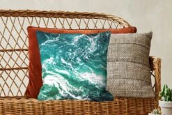 Kussenhoes 45x45 Cm - Oceaan - Water - Zee - Luxe - Groen - Turquoise - Katoen / Polyester - Voor Binnen -Pillowmonkey 1200x800 595