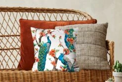 Kussenhoes 40x40 Cm - Patronen - Pauw - Bloesem - Katoen / Polyester - Voor Binnen -Pillowmonkey 1200x800 602