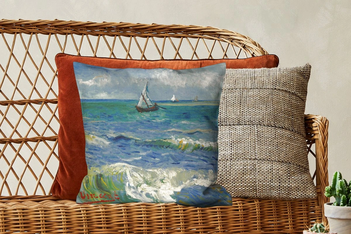 Kussenhoes 45x45 Cm - Zeegezicht Bij Les-Saintes-Maries-de-la-Mer - Schilderij Van Vincent Van Gogh - Katoen / Polyester - Voor Binnen 6 Kussenhoes 45x45 Cm - Zeegezicht Bij Les-Saintes-Maries-de-la-Mer - Schilderij Van Vincent Van Gogh - Katoen / Polyester - Voor Binnen - Afbeelding 4