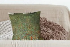 Kussenhoes 50x50 Cm - Poppy Field - Gustav Klimt - Katoen / Polyester - Voor Binnen -Pillowmonkey 1200x800 625
