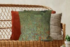Kussenhoes 50x50 Cm - Poppy Field - Gustav Klimt - Katoen / Polyester - Voor Binnen -Pillowmonkey 1200x800 626
