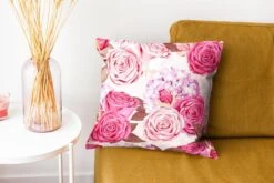 Kussenhoes 40x40 Cm - Bloemen - Rozen - Roze - Katoen / Polyester - Voor Binnen 12 Kussenhoes 40x40 Cm - Bloemen - Rozen - Roze - Katoen / Polyester - Voor Binnen -Pillowmonkey 1200x800 64