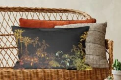 Kussenhoes 60x40 Cm - Jungle - Vogels - Goud - Luxe - Katoen / Polyester - Voor Binnen -Pillowmonkey 1200x800 641