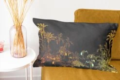 Kussenhoes 60x40 Cm - Jungle - Vogels - Goud - Luxe - Katoen / Polyester - Voor Binnen -Pillowmonkey 1200x800 642