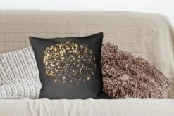 Kussenhoes 45x45 Cm - Bloemen - Bladeren - Goud - Katoen / Polyester - Voor Binnen -Pillowmonkey 1200x800 644