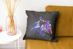 Kussenhoes 40x40 Cm - Bloem - Kleuren - Zwart - Katoen / Polyester - Voor Binnen -Pillowmonkey 1200x800 652