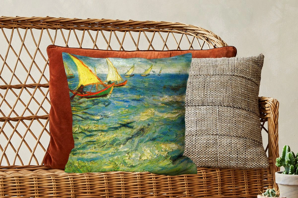 Kussenhoes 45x45 Cm - Vissersboten Op Zee - Schilderij Van Vincent Van Gogh - Katoen / Polyester - Voor Binnen 6 Kussenhoes 45x45 Cm - Vissersboten Op Zee - Schilderij Van Vincent Van Gogh - Katoen / Polyester - Voor Binnen - Afbeelding 4