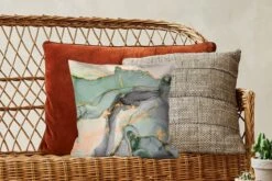 Kussenhoes 40x40 Cm - Goud - Marmer - Groen - Luxe - Glitter - Marmerlook - Katoen / Polyester - Voor Binnen -Pillowmonkey 1200x800 710