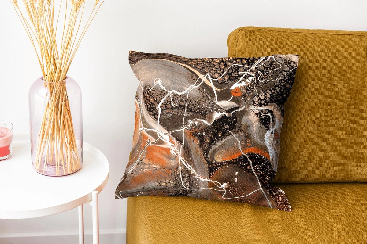 Kussenhoes 40x40 Cm - Acrylverf - Rood - Patronen - Katoen / Polyester - Voor Binnen 7 Kussenhoes 40x40 Cm - Acrylverf - Rood - Patronen - Katoen / Polyester - Voor Binnen - Afbeelding 5