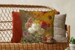 Kussenhoes 50x50 Cm - Stilleven Met Bloemen - Schilderij Van G.J.J Van Os - Katoen / Polyester - Voor Binnen -Pillowmonkey 1200x800 78