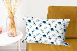 Kussenhoes 50x30 Cm - Space - Robot - Planeten - Patroon - Katoen / Polyester - Voor Binnen -Pillowmonkey 1200x800 781