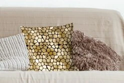 Kussenhoes 45x45 Cm - Patronen - Vormen - Goud - Katoen / Polyester - Voor Binnen -Pillowmonkey 1200x800 802