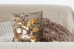 Kussenhoes 50x50 Cm - Bloemen - Oude Meesters - Geel - Katoen / Polyester - Voor Binnen -Pillowmonkey 1200x800 805