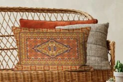 Kussenhoes 60x40 Cm - Perzisch Tapijt - Vloerkleed - Geel - Rood - Katoen / Polyester - Voor Binnen -Pillowmonkey 1200x800 809