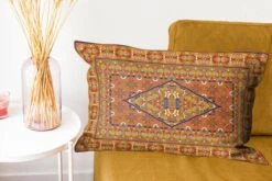 Kussenhoes 60x40 Cm - Perzisch Tapijt - Vloerkleed - Geel - Rood - Katoen / Polyester - Voor Binnen -Pillowmonkey 1200x800 810