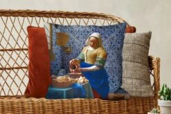 Kussenhoes 50x50 Cm - Melkmeisje - Delfts Blauw - Vermeer - Schilderij - Oude Meesters - Katoen / Polyester - Voor Binnen -Pillowmonkey 1200x800 843