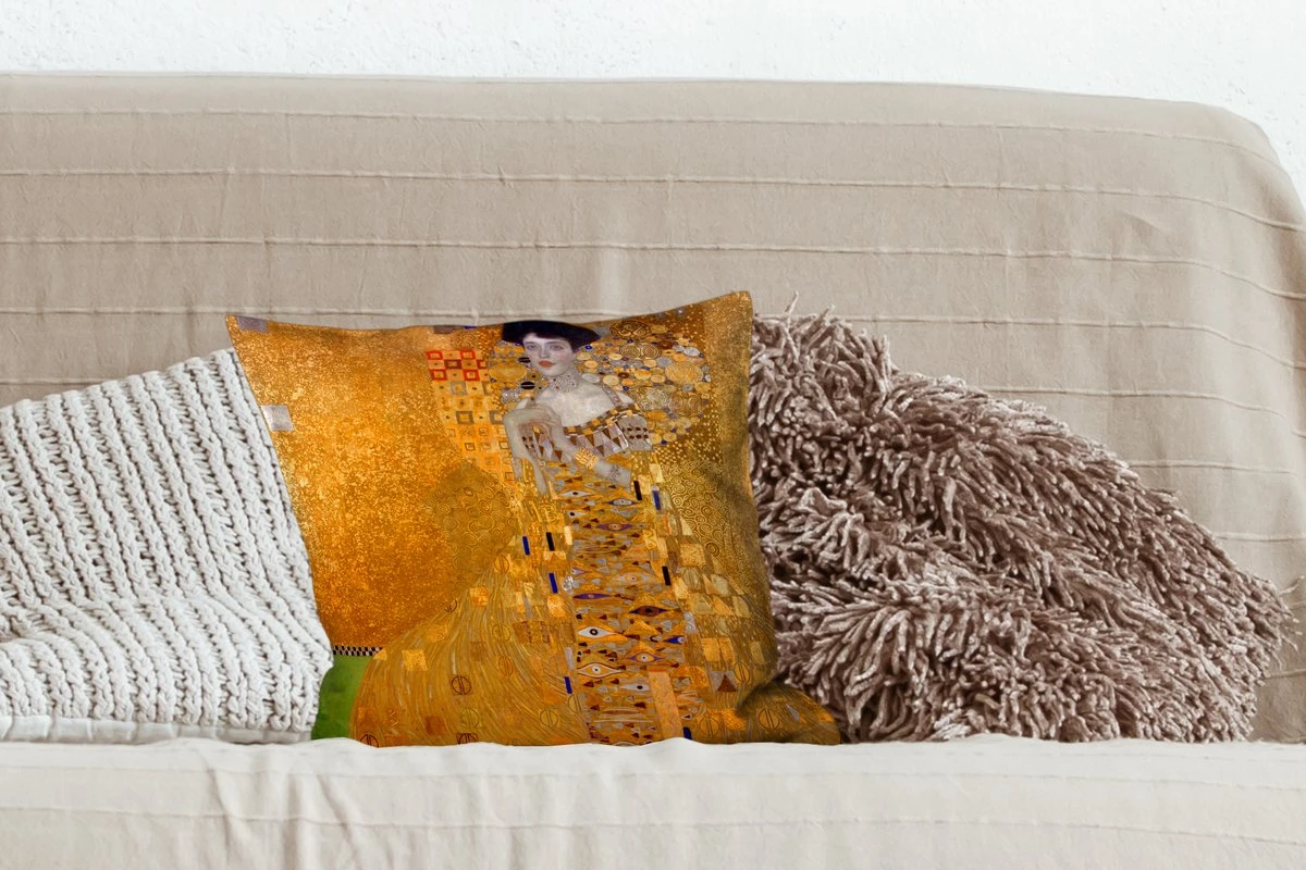 Kussenhoes 40x40 Cm - Adèle Bloch-Bauer I - Schilderij Van Gustav Klimt - Katoen / Polyester - Voor Binnen 5 Kussenhoes 40x40 Cm - Adèle Bloch-Bauer I - Schilderij Van Gustav Klimt - Katoen / Polyester - Voor Binnen - Afbeelding 3