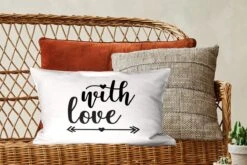 Kussenhoes 50x30 Cm - Quote With Love - Katoen / Polyester - Voor Binnen -Pillowmonkey 1200x800 865
