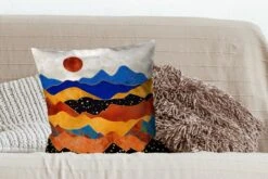 Kussenhoes 50x50 Cm - Marmer - Goud - Blauw - Katoen / Polyester - Voor Binnen -Pillowmonkey 1200x800 875