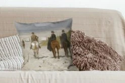 Kussenhoes 50x50 Cm - Morgenrit Langs Het Strand - Schilderij Van Anton Mauve - Katoen / Polyester - Voor Binnen -Pillowmonkey 1200x800 88