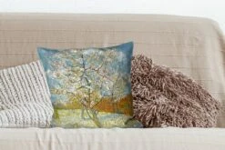 Kussenhoes 45x45 Cm - Bloeiende Perzikboom - Vincent Van Gogh - Katoen / Polyester - Voor Binnen -Pillowmonkey 1200x800 881