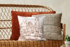 Kussenhoes 40x40 Cm - Kinderen - Parijs - Panda - Dieren - Luchtballon - Katoen / Polyester - Voor Binnen -Pillowmonkey 1200x800 885