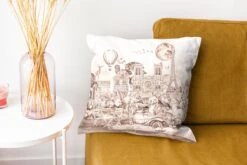 Kussenhoes 40x40 Cm - Kinderen - Parijs - Panda - Dieren - Luchtballon - Katoen / Polyester - Voor Binnen -Pillowmonkey 1200x800 886