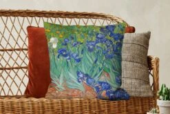 Kussenhoes 50x50 Cm - De Irissen - Schilderij Van Vincent Van Gogh - Katoen / Polyester - Voor Binnen -Pillowmonkey 1200x800 918