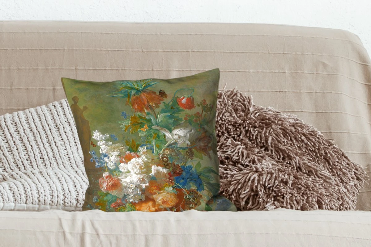Kussenhoes 45x45 Cm - Stilleven Met Bloemen - Schilderij Van Jan Van Huysum - Katoen / Polyester - Voor Binnen 5 Kussenhoes 45x45 Cm - Stilleven Met Bloemen - Schilderij Van Jan Van Huysum - Katoen / Polyester - Voor Binnen - Afbeelding 3
