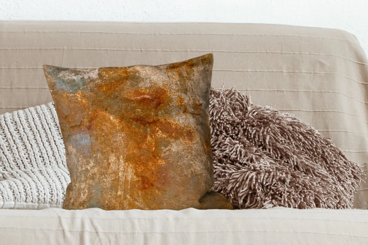 Kussenhoes 50x50 Cm - Roest - Goud - Brons - Katoen / Polyester - Voor Binnen 5 Kussenhoes 50x50 Cm - Roest - Goud - Brons - Katoen / Polyester - Voor Binnen - Afbeelding 3