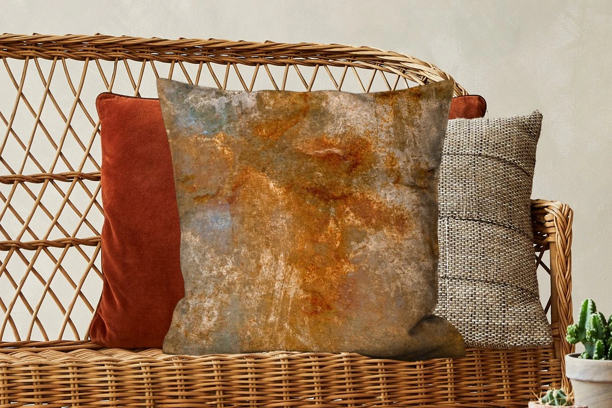 Kussenhoes 50x50 Cm - Roest - Goud - Brons - Katoen / Polyester - Voor Binnen 6 Kussenhoes 50x50 Cm - Roest - Goud - Brons - Katoen / Polyester - Voor Binnen - Afbeelding 4