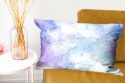 Kussenhoes 60x40 Cm - Waterverf - Paars - Lichtblauw - Katoen / Polyester - Voor Binnen -Pillowmonkey 1200x800 945