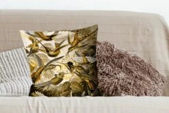 Kussenhoes 50x50 Cm - Trochilidae - Ernst Haeckel - Goud - Katoen / Polyester - Voor Binnen -Pillowmonkey 1200x800 947