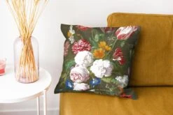 Kussenhoes 40x40 Cm - Stilleven Met Bloemen In Een Glazen Vaas - Schilderij Van Jan Davidsz. De Heem - Katoen / Polyester - Voor Binnen -Pillowmonkey 1200x800 967