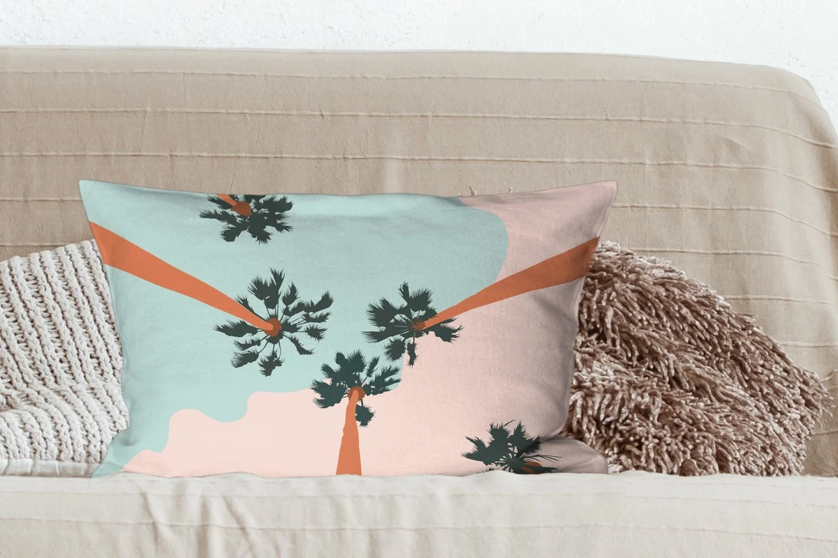 Kussenhoes 60x40 Cm - Zomer - Palmbomen - Abstract - Katoen / Polyester - Voor Binnen 5 Kussenhoes 60x40 Cm - Zomer - Palmbomen - Abstract - Katoen / Polyester - Voor Binnen - Afbeelding 3