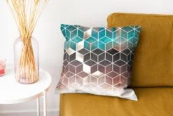 Kussenhoes 40x40 Cm - Abstract - Kubus - Goud - Patronen - Luxe - Katoen / Polyester - Voor Binnen -Pillowmonkey 1200x800 978