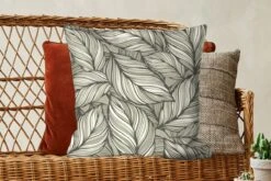 Kussenhoes 60x60 Cm - Natuur - Patroon - Bladeren - Katoen / Polyester - Voor Binnen -Pillowmonkey 1200x800 99