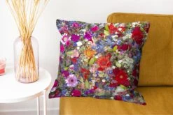 Kussenhoes 50x50 Cm - Een Bloemdessin Met Felle Kleuren - Katoen / Polyester - Voor Binnen -Pillowmonkey 1200x800 999